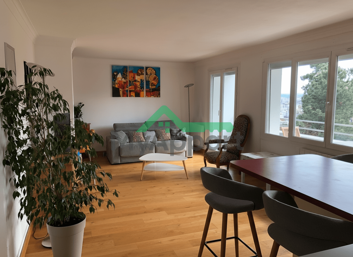 Appartement 83 m² meublé très lumineux à la Croix Rousse avec terrasse et vues sur Lyon