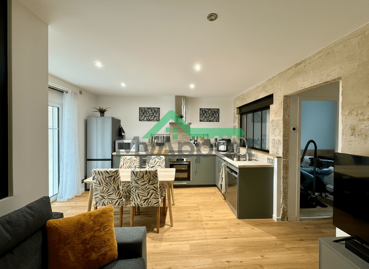 Superbe appartement T2 avec jardin refait à neuf entièrement meublé décoré et équipé